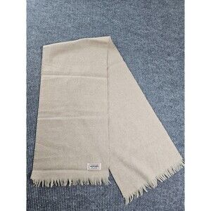 Highlands Scotland Cashmere Wool Scarf Beige 70% Cashmere Made in Scotland